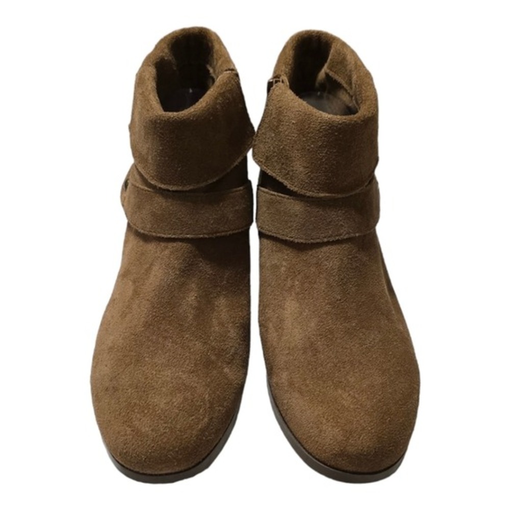 Sole Society Tan Suede Harness Ankle Western Boots Booties Size 9.5